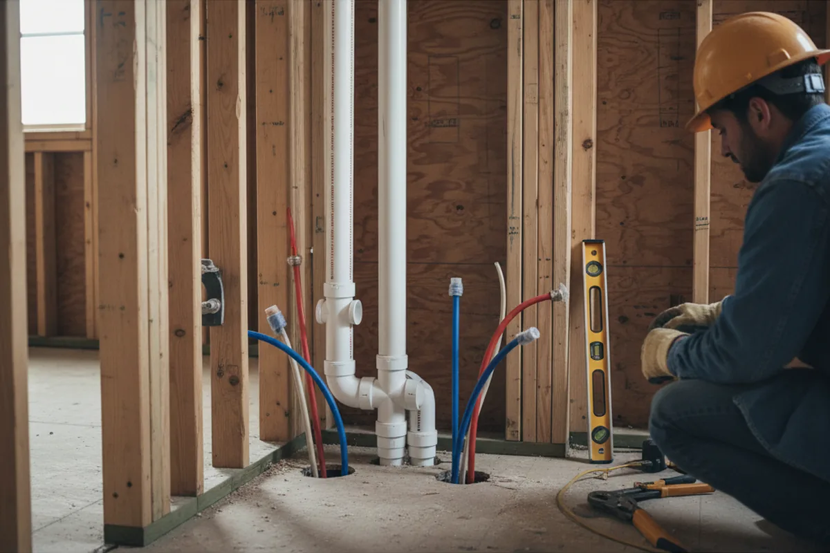 Drain and supply rough-in during Drain Cleaning in South Wellfleet