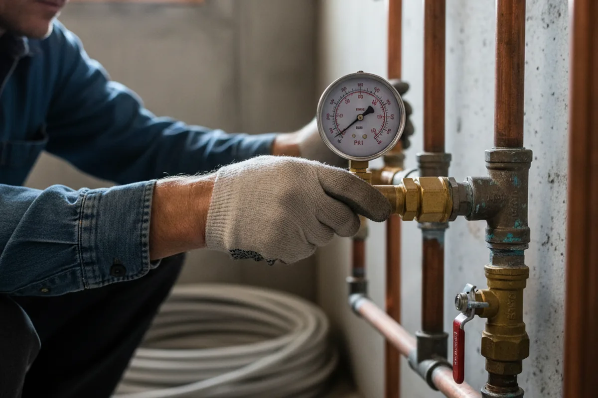 Pressure testing a repaired line during Water Line Repair in South Wellfleet